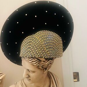 Black and Gold Studded Hat